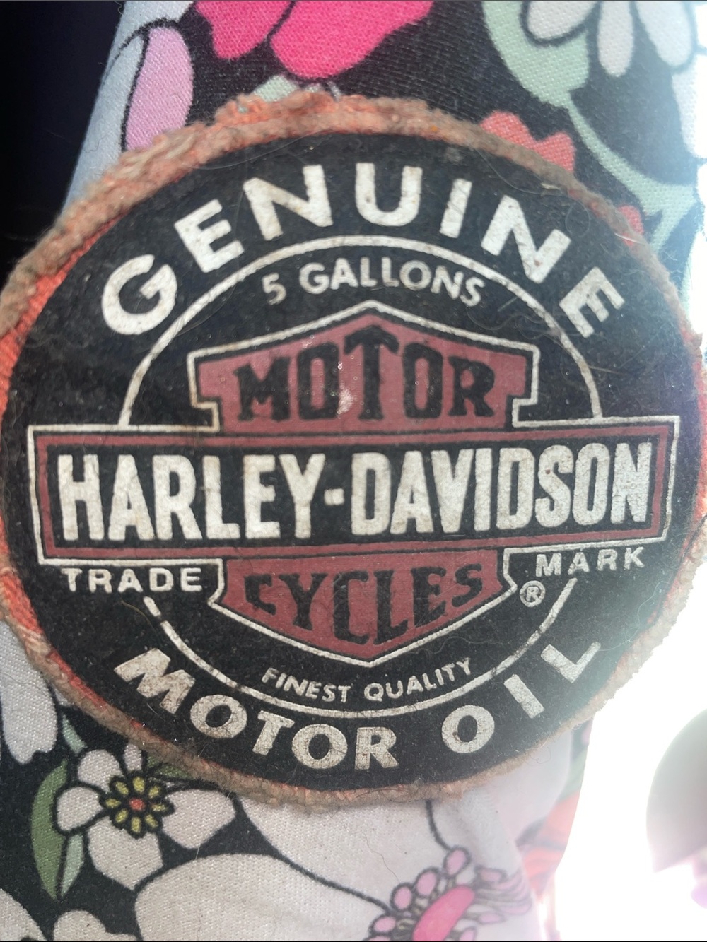 Harley-Davidson Black, Red & White Motor Oil Patch